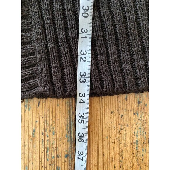 BCBGMaxAzria Womens Brown Long Hooded Knit Cardigan Tie Waist With Pockets Small - Picture 7 of 7